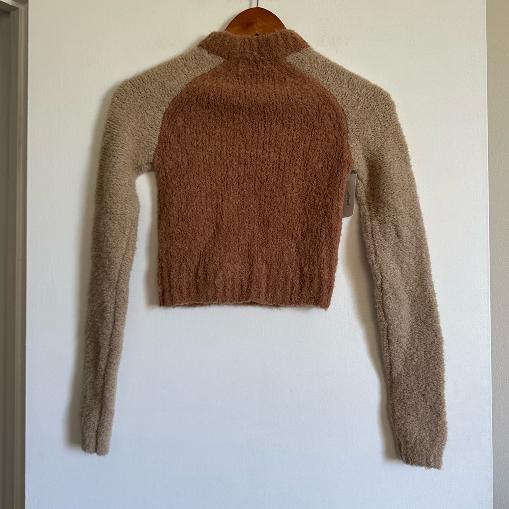 NWT Aritzia Wilfred Free Colorblock Brown Meridian Sweater Size XXS - Picture 5 of 12